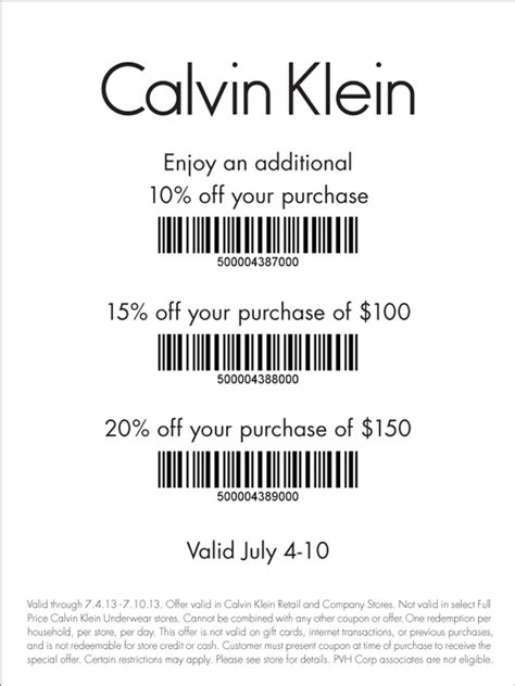 calvin klein 10 off coupon.